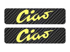 Tanksticker set Ciao 115mm - 30mm Carbon - Yellow 2-Pieces Vespa Ciao