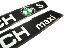 Tank Transfer sticker set black / chrome 2-Pieces Puch Maxi S