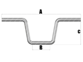 Lenker + Lenkerschützer Cross Silber Breit 800mm - 22mm Universal