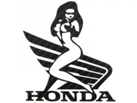 Sticker Honda Wing Woman 140mm - 155mm Zwart Honda