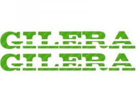 Sticker set Gilera `Turbo` 235mm - 28mm Green 2-Pieces Gilera Models
