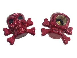 Valve Cap set Skull Red 2-Pieces Universal