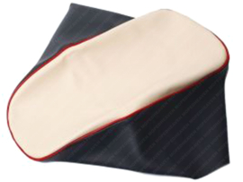Buddyseat Cover Grey - Creme Red Band Short - Flat Kreidler Egg-Tank