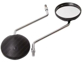 Mirror set Left - Right Black - Chrome Yamaha DT50MX / DT80MX