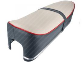 Buddyseat saddle Grey - Creme Red Band Kreidler 1969 - 1972