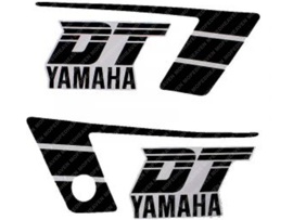 Sticker set Tank / Side panels Black - White Yamaha DT50MX