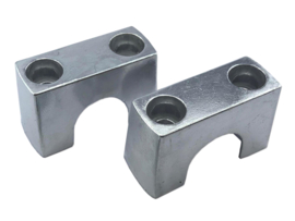 Handlebar clamp set chrome 2-Pieces Puch Maxi