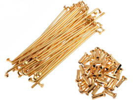 Spaken set 143.5mm - 3.1mm 16 Inch Goud Simson KR51/1 / KR51/2 Schwalbe / S50 / S51 / S53 / S70 / S83 / Etc