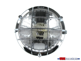 Headlight unit round black with Grill