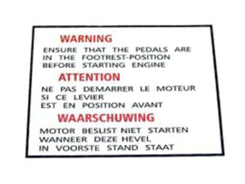 Warning Sticker Transparent Yamaha FS1 / RD 1973
