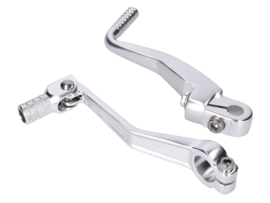 Shift pedal / Kickstart pedal set silver anodised Simson S50 / S51 / S53 / S70 / S83