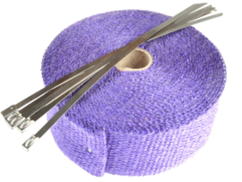 Heatwrap Exhaust Purple 50mm - 10 Meter Complete Universal