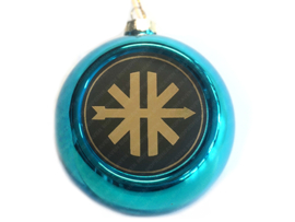 Kerstbal Blauw 80mm Logo Kreidler