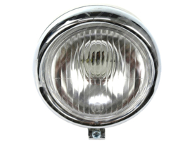 Headlight Egg-headlight Chrome - Chrome Big 130mm Oldtimer Side mounting Universal