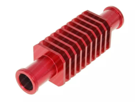 Mini Radiateur Vierkant CNC Aluminium Rood 103mm Lang - 17mm Aansluiting Universeel