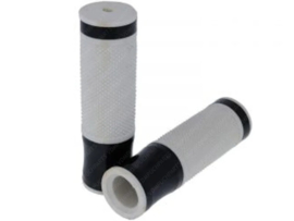 Handle grips set 22mm - 24mm 120mm White / Black CNC Universal