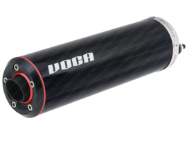 Einddemper 3-Bouts Uitlaat Zwart - Rood VOCA Racing EVO Universeel