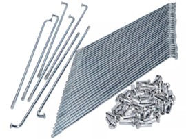 Spokes set Galvanized 2.9 x 225mm - 90 Degrees - 36 Pieces Universal