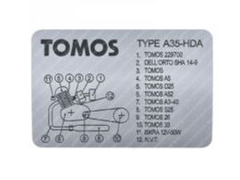 Model Identificationsticker Tomos A35-HDA