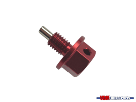 Oil drain bolt M8x1.25 Magnetic Racing Aluminium Red Tomos