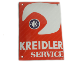 Emaillebord Rood - Wit 10cm x 14cm Service Kreidler