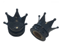 Valve Cap set Crown Black 2-Pieces Universal