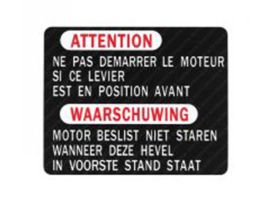 Waarschuwingsticker Zwart DT50MX / RD50MX