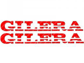 Sticker set Gilera `Turbo` 235mm - 28mm Red 2-Pieces Gilera Models