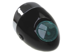 Headlight egg-model black / chrome 102mm (side mounting) Puch Maxi