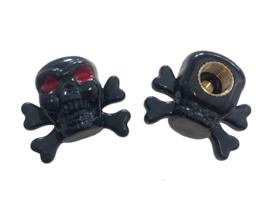 Valve Cap set Skull Black 2-Pieces Universal