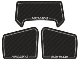 Sticker set Side panels - Headlight spoiler Paris Dakar Black Honda MT50