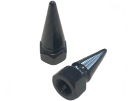 Valve Cap set Spike Black 2-Pieces Universal