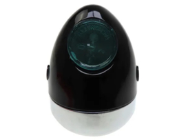 Headlight egg-model black / chrome 102mm (side mounting) Puch Maxi