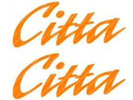 Sticker set Citta 95mm - 35mm Orange 2-Pieces Gilera Citta