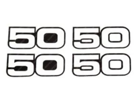 Sticker set 50-50 Black - White 4-Pieces Yamaha