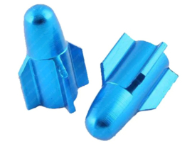 Valve Cap set Rocket Blue 2-Pieces Universal