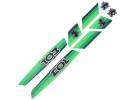 Sticker set Green - Black 8-Pieces Peugeot 103
