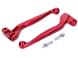 Clutch / brake lever set aluminium red anodised Simson S50 / S51 / S53 / S70 / S83 / SR50 / SR80