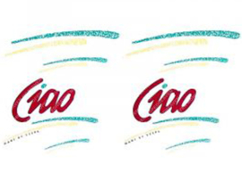 Sticker set Ciao Red - Green Vespa Ciao