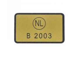 Approval Sticker B2003 Gold 30mm x 20mm Kreidler