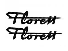 Sticker set Florret Black 70mm x 17mm 2-Pieces Kreidler Florett