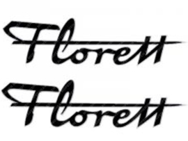 Sticker set Florret Black - White 120mm x 30mm 2-Pieces Kreidler Florett