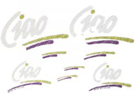 Sticker set Ciao Yellow - Purple 4-Pieces Vespa Ciao