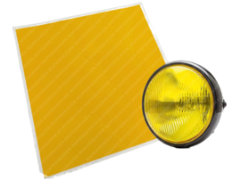 Sticker Headlight Yellow transparent 250mm x 250mm Universal