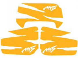 Sticker set Ripped Yellow 3-Pieces Honda MT5