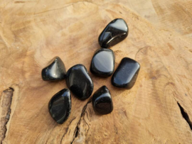 Zwarte Obsidiaan trommelsteen