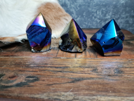 Blauw Aura titanium Obsidiaan
