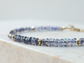 Ioliet kralen armband, 14k goldfilled - 925 sterling zilver