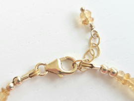 Citrine gemstone beaded bracelet, available 14k goldfilled - 925 sterling silver
