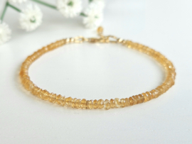 Citrine gemstone beaded bracelet, available 14k goldfilled - 925 sterling silver